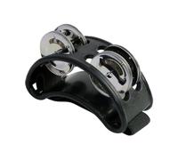 Burulria Powerful Sound Foot Tambourine Adjustable Foot Tambourines with Musical Instrument for Performance Singing Black