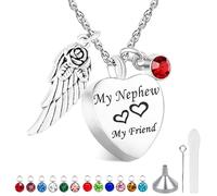 Buruslove Heart Urn Necklace for Ashes Cremation Necklace for Human Ashes In Loving Memory Memorial Necklace Urns for Ashes Remembrance Gifts for Loss of Loved One Cremation Jewelry, Stainless Steel