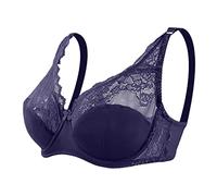 BURUVO Women's Fashion Sexy lace Bra Push up Large Size Thin Cup Underwire Bra Black Purple 44C