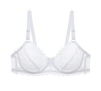 BURUVO Women's Fashion Sexy lace Bras Push up Plus Size Bras Thin Cup Underwear Tops White 38A