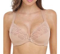 BURUVO Women's Front Convex Bra T-Back Convex Underwear Seamless Unlined Plus Size Underwear Nude 46G