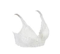 BURUVO Women's Sexy Underwear 3/4 Cup lace See-Through Bra B C D Underwear Women's Bra Underwear Large Size White 36B