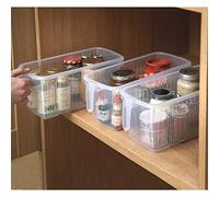 Burwells 3 Plastic Kitchen Cupboard Organisers Store Storage Containers Rack Shelves Shelving Boxes Handles