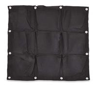 Burwells 9 Pocket Vertical Wall Planter - Indoor Outdoor Durable Black Hanging Flower Herb Veg Holder for Walls & Fences - Home Office Garden Patio Decoration, Measures 70 x 70cm