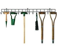 Burwells Bergman Extra-Long Tool Rack - Wall Mounted Garden Tool Holder- With 16 Hooks, Extra-Long Hanging Rack for your Shed or Garage, Wall Hanging Hook, Storage Metal Organiser (100cm long)