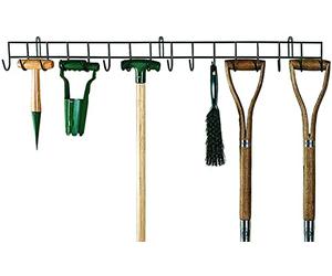 Burwells Bergman Extra-Long Tool Rack - Wall Mounted Garden Tool Holder- With 16 Hooks, Extra-Long Hanging Rack for your Shed or Garage, Wall Hanging Hook, Storage Metal Organiser (100cm long)