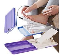 Burwells Folding Pedicure Footrest Feet Rest Angled Foot Stand With LED Light Folds Flat For Painting Varnishing Cutting Trimming Filing Toenails Toe Nails