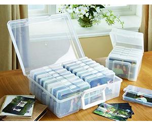Burwells Jumbo Photo Storage Box Set - Photograph Organiser Craft Case, 16 6x4 Inner Photo Keeper Cases. Holds and Protects up to 1600 Photos