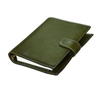 Burxxong A5 Organizer Minerva Box Genuine Leather Journal Notebook,Stalogy Rings Planner Pocket size Notebook with 25MM Binder Mini Agenda Diary (Olive green)