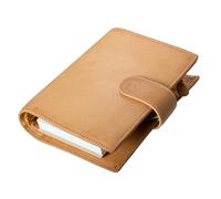 Burxxong A6 Personal XL Organizer Minerva Box Genuine Leather Journal Notebook,Stalogy Rings Planner Pocket size Notebook with 25MM Binder Mini Agenda Diary (Original color)