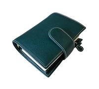 Burxxong A7 Organizer Minerva Box Genuine Leather Journal Notebook,Stalogy Rings Planner Pocket size Notebook with 25MM Binder Mini Agenda Diary (Blue)