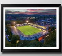 Bury FC Gifts, Gigg Lane Stadium Framed Print, Poster, Wall Art, Football Club Memorabilia. Football Ground. The Shakers. (Black Frame, 43cm x 33cm)
