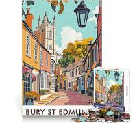 Bury St Edmunds Town Jigsaw Puzzles for Adults 1000 Thought Challenge Quiet Fun No Rough Edges Festive Present (38x26cm)