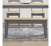 bury wooden dining bench in grey and brown