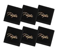 Buryeah 6 Pcs Pastor Towels for Men Pastor Hand Towel Pastor Handkerchiefs Clergy Hand Towels Black Man of God Towel Embroidered Hand Towels Gift for Pastor Appreciation Father's Christmas Pastor Gift