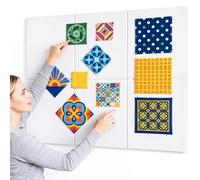 Buryeah 6 Pcs Quilt Design Wall Board 16 x 12 Inch Quilters Design Board for Quilting Sewing Supplies Projects Display Portable White Quilting Wall Panels Fabrics