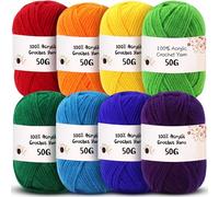 Buryeah 8 Packs 100% Acrylic Crochet Yarn 787 Yards 4 Ply Knitting Acrylic Great Crochet and Knitting Starter Kit for Colorful Craft Crochets Weaving Crafts DIY Project Beginner (Rainbow Colors)