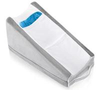 Buryeah Arm Elevation Pillow with 2 Pockets, Soft Ergonomic Support Pillow for Elbow Rest Wedge Broken Arm Gifts with High Density Foam for Recovery Sleeping (White and Light Grey)