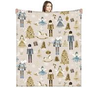 Buryeah Christmas Nutcracker Throw Blanket 60 x 50 Inches Soldier Prince Mouse Fairy Christmas Tree Gift Christmas Blankets Ballet Nutcracker Christmas Soft Blanket for Christmas Home Bed Sofa Couch