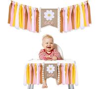 Buryeah Highchair Banner 1st Birthday One Highchair Banner 1st Birthday Banner for Girls Boys Birthday Party Supplies Birthday Party Cake Smash Photo Props Baby Shower Garland (Groovy One)