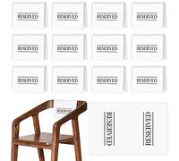 Buryeah Reserved Chair Signs Church Pew Reserved Sign Seating Placeholder with Printed Words for Weddings Parties Celebrations Receptions Church or Event(White,12 Pcs)