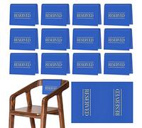 Buryeah Reserved Chair Signs Church Pew Reserved Sign Seating Placeholder with Printed Words for Weddings Parties Celebrations Receptions Church or Event(Blue,12 Pcs)