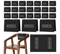 Buryeah Reserved Chair Signs Church Pew Reserved Sign Seating Placeholder with Printed Words for Weddings Parties Celebrations Receptions Church or Event(Black, White,24 Pcs)