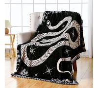 Buryeah Snake Throw Blanket Gothic Witch Boho Witchy Occult Black Blanket Goth Birthday Christmas Room Decor for Bed Sofa 50 x 60