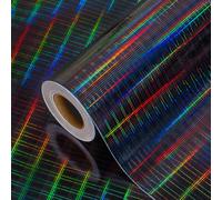 Burymento Black Holographic Wrapping Paper Roll-17 IN×32.8 FT 1 Roll Shiny Metallic Luster Gift Wrap for Christmas, Birthday, Wedding, Anniversary, Bride shower, Baby Shower Foil Style 46.5 sq.ft.