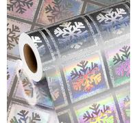 Burymento Christmas Wrapping Paper Roll, Holographic Silver Snowflake Gift Wrapping Paper, for Christmas, Weddings, Birthdays, Parties, Holidays, Baby Showers, 17 inches x 32.8 feet - 1 Roll