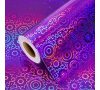 Burymento Purple Holographic Wrapping Paper Roll-17 IN×32.8 FT 1 Roll Shiny Metallic Luster Gift Wrap for Christmas, Birthday, Wedding, Anniversary, Bride shower, Baby Shower Foil Style 46.5 sq.ft.