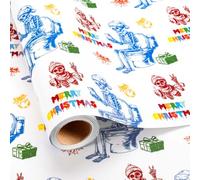 Burymento Skull Funny Christmas Wrapping Paper, Gothic Christmas Gift Wrap