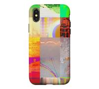Bus 1521 Abstract Glitch Art Cyberpunk Grid Digital Design Case for iPhone X/XS