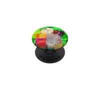 Bus 1521 Abstract Glitch Art Cyberpunk Grid Digital Design PopSockets Adhesive PopGrip