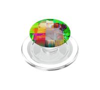 Bus 1521 Abstract Glitch Art Cyberpunk Grid Digital Design PopSockets PopGrip for MagSafe