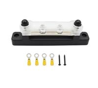 Bus Bar M6 Car Terminal Block Negative Bus Bar 12V 150A 1/4" Power Distribution M8 Termianl for Automotive Boat(4P Black One Piece)