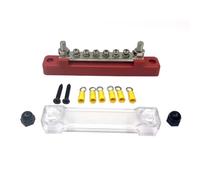 Bus Bar M6 Car Terminal Block Negative Bus Bar 12V 150A 1/4" Power Distribution M8 Termianl for Automotive Boat(8P Red One Piece)