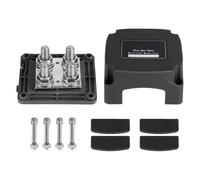 Bus Bar Negative Terminal, 4 Post Power Distribution Blocks, 48V Electrical Connector, Quick Attachment To Walls Or Panels, Secure Fasteners, Black, Red, For Car, Truck