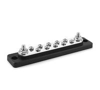 Bus Bar Terminal Board 150A 10 Point Dual Row Power Distribution Block with Stainless Steel Terminals Tinned Brass Bus for RVs Motorcycles Marine Applications