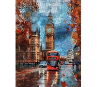 Bus Big Ben Jigsaw Puzzle 2000 Piece, Puzzles for Adults 2000, The Impossible Challenge, Jigsaw Puzzle Games Classic Educational, Wooden Puzzles, for Home Wall Decoration Gift FNKL1-350