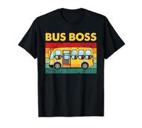 Bus Boss Retro School Bus Driver Vintage Graphic Quote Art T-Shirt