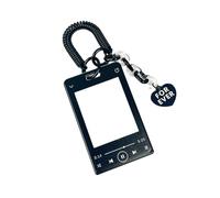 Bus Card Holder Photocard Music Player Theme with Pendant Keychain for Woman Girl Music Player Theme Bus Photocard with Keychain