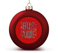 Bus Driver Aide Back to School Funny Christmas Baubles Ornaments Printed Hanging Ball Xmas Tree Holiday Party Decoration 2.4 Inch