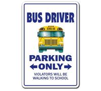 Bus Driver Decal Parking Decals School Schoolbus Teacher Holiday Retro Metal Tin Sign 8X12 Inches