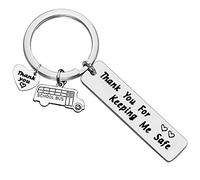 Bus Driver Gift Appreciation Gifts Thank You For Keeping Me Safe Key chain Keyring End of Year Gift Thank You Keyring Back to School Gift Bus Charm gifts Brithday Graduation Gift for Bus Driver