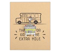Bus Driver Gift Thanks for Going The Extra Mile School Bus Zipper Pull School Bus Driver End of Year Gift (School Bus Charm Card eu)