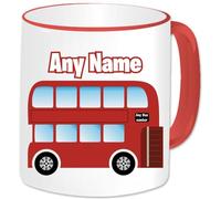 Bus Driver Gifts - Personalised Red Bus Mug - Novelty London Red Routemaster Bus Name Cup First Bus Work Gifts (Standard 11oz Red)