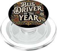 Bus Driver of the Year Floral Vintage Appreciation PopSockets PopGrip for MagSafe
