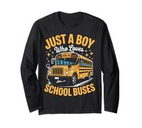 Bus Just A Boy Who Loves School Buses Funny Long Sleeve T-Shirt