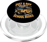 Bus Just A Boy Who Loves School Buses Funny PopSockets PopGrip for MagSafe